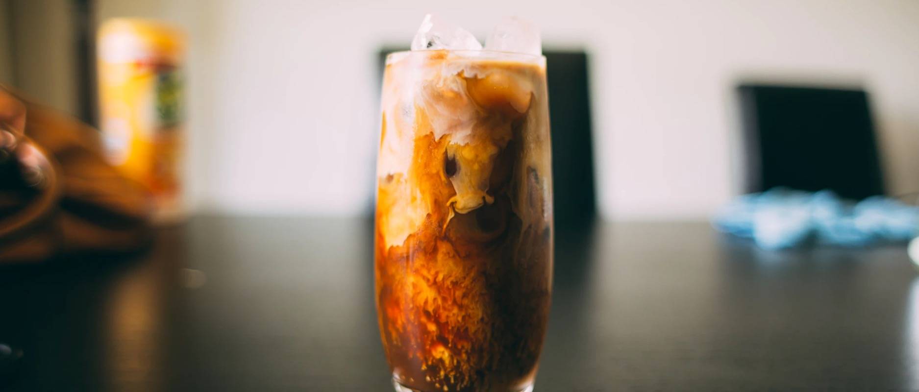 Cold Brew coffee in a glass with milk