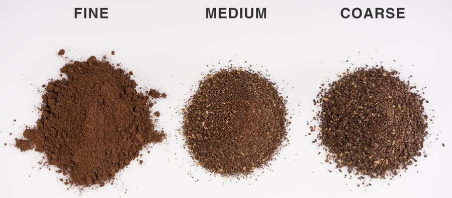 fine grind, medium grind and coarse grind