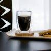 Double walled glass with coffee