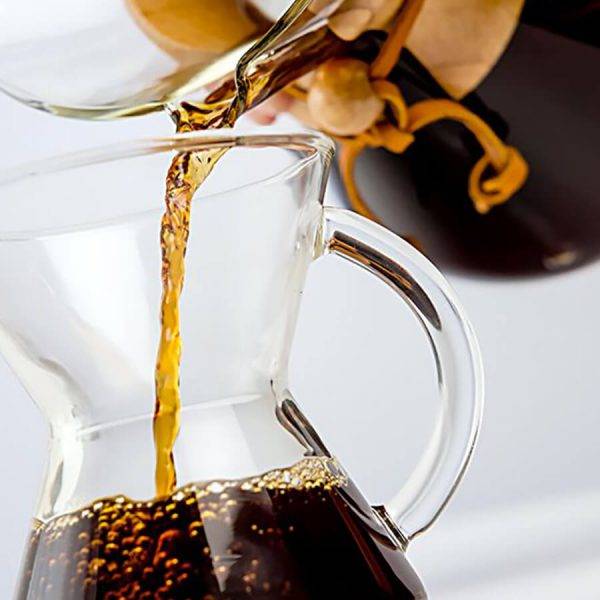 Pouring coffee with a Chemex