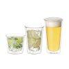 Three different sizes double walled glasses